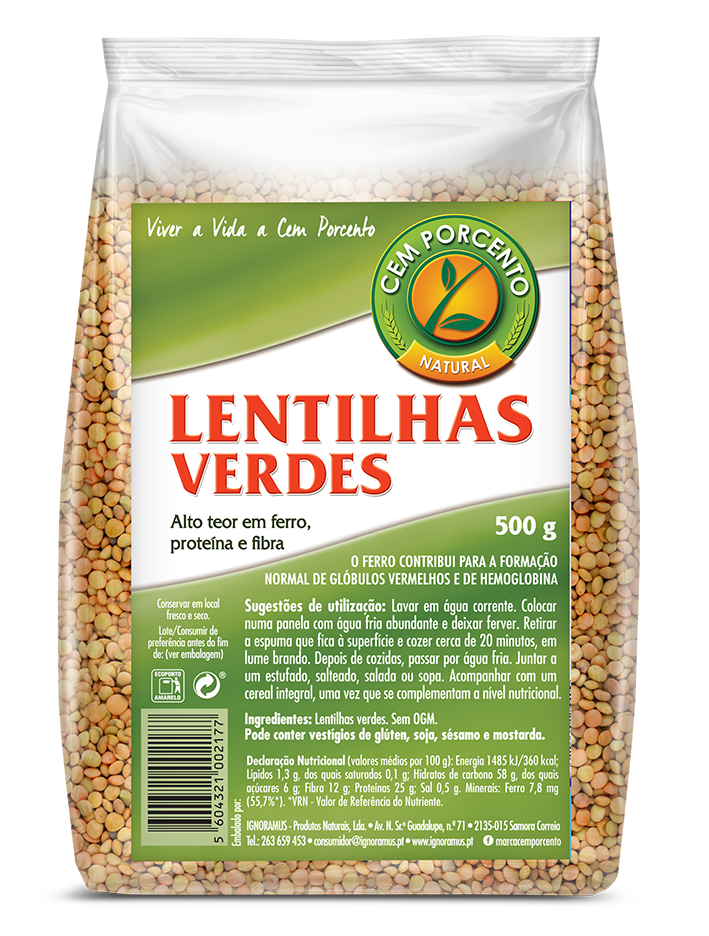 LENTILHAS VERDES 500 GRS IGNORAMUS